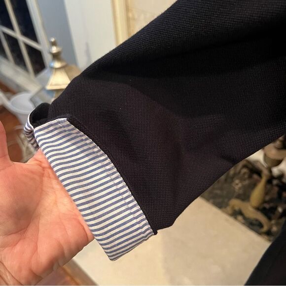 Talbots Navy and White Striped Blouse - Picture 5 of 6